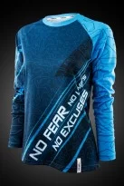 Koszulka damska rowerowa MTB No Fear długi rękaw niebieski w ofercie 3biker.pl dla pasjonatów jazd terenowych